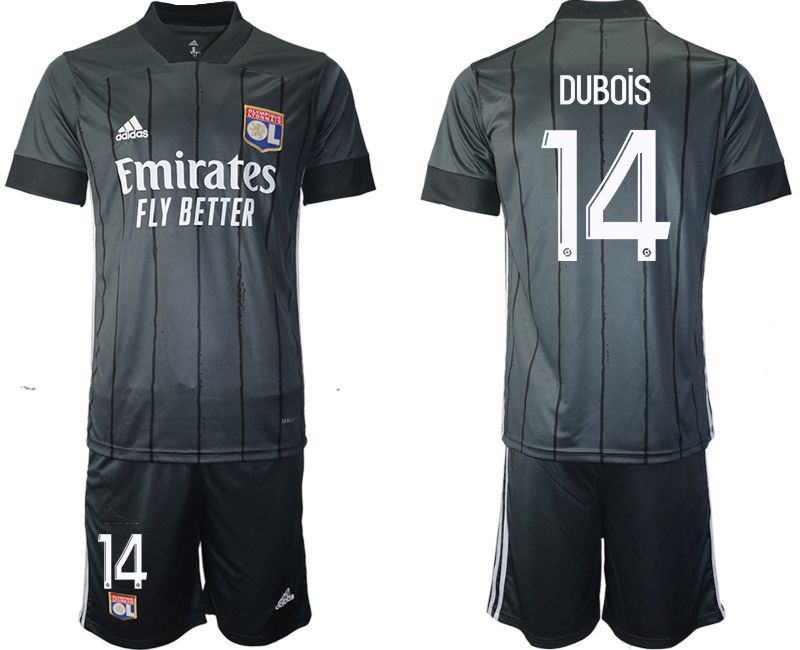 Men 2020-2021 club Olympique Lyonnais away #14 black Soccer Jerseys